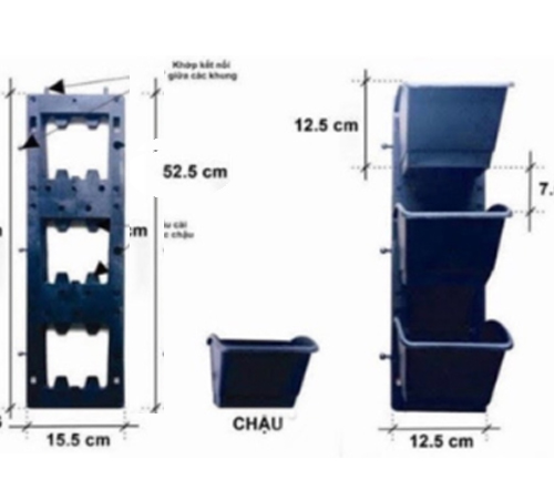 Chậu nhựa treo tường 52x15.5